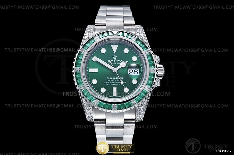 1206 Elegant Submariner 116610LV 904L Dia SS SS Grn Noob A 1080